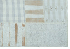 Teselya 25293 Blue Striped Wool Handmade Area Rug 5'2" x 7'5"