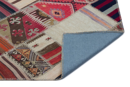 Teselya Beige Vintage Wool Handmade Area Rug 5'1" x 7'8"