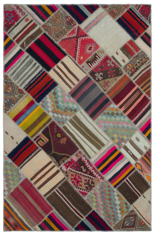 Teselya Beige Vintage Wool Handmade Area Rug 5'1" x 7'8"