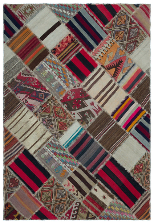 Teselya Beige Vintage Wool Handmade Area Rug 5'5" x 7'11"