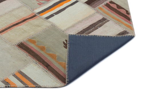 Teselya Beige Vintage Wool Handmade Area Rug 4'10" x 7'9"