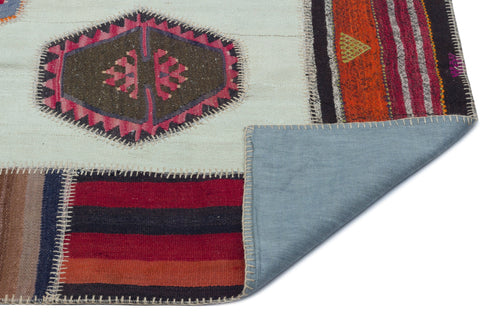 Teselya Beige Vintage Wool Handmade Area Rug 5'5" x 7'5"