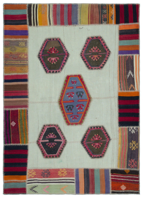 Teselya 25311 Beige Vintage Wool Handmade Area Rug 5'4" x 7'5"