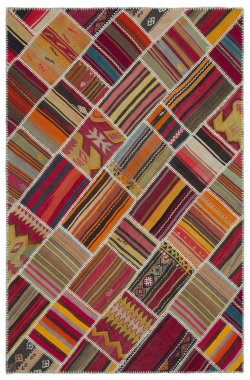 Teselya 25329 Red Vintage Wool Handmade Area Rug 5'2" x 7'10"