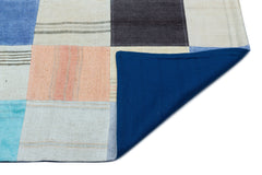 Teselya Beige Patchwork Wool Handmade Area Rug 5'5" x 7'9"