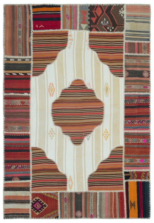 Teselya 25337 Beige Vintage Wool Handmade Area Rug 5'3" x 7'7"