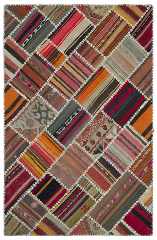 Teselya 25338 Red Vintage Wool Handmade Area Rug 5'2" x 7'10"