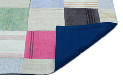 Teselya Beige Patchwork Wool Handmade Area Rug 5'2" x 7'7"