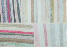 Teselya 25345 Patchwork Striped Wool Handmade Area Rug 5'3" x 7'3"