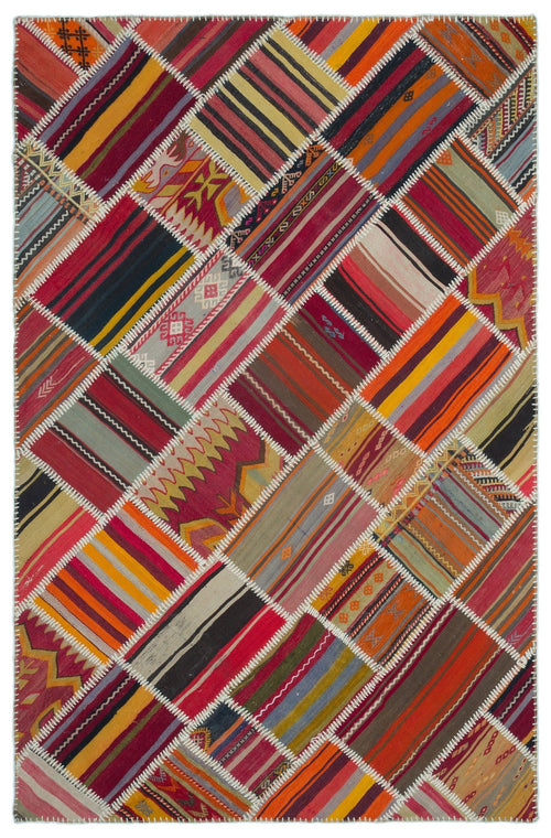 Teselya Red Vintage Wool Handmade Area Rug 5'2" x 7'9"