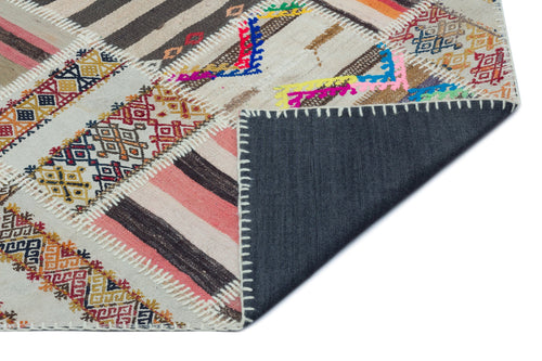 Teselya Beige Vintage Wool Handmade Area Rug 5'3" x 7'8"