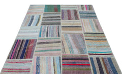 Teselya 25356 Multy Striped Wool Handmade Area Rug 5'2" x 7'3"