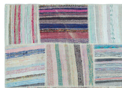 Teselya 25356 Multy Striped Wool Handmade Area Rug 5'2" x 7'3"