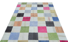 Teselya 25362 Multy Patchwork Wool Handmade Area Rug 5'3" x 7'7"
