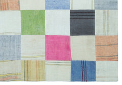 Teselya 25362 Multy Patchwork Wool Handmade Area Rug 5'3" x 7'7"