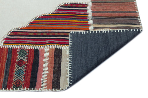 Teselya Beige Vintage Wool Handmade Area Rug 5'3" x 7'6"