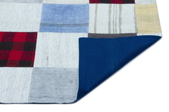 Teselya Grey Patchwork Wool Handmade Area Rug 5'3" x 7'7"