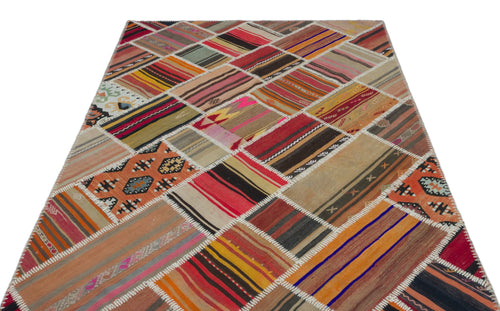 Teselya 25365 Patchwork Vintage Wool Handmade Area Rug 5'2" x 7'9"
