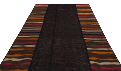 Teselya Black Patchwork Wool Handmade Area Rug 6'7" x 9'9"