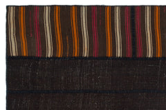 Teselya Black Patchwork Wool Handmade Area Rug 6'7" x 9'9"