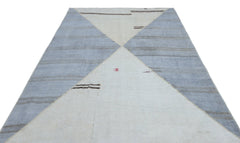 Teselya Beige Patchwork Wool Handmade Area Rug 6'7" x 9'11"