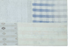 Teselya Beige Striped Wool Handmade Area Rug 5'1" x 7'5"