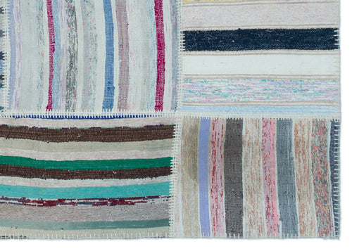 Teselya 25398 Multy Striped Wool Handmade Area Rug 5'3" x 7'5"