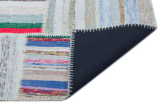 Teselya 25399 Patchwork Striped Wool Handmade Area Rug 5'3" x 7'3"