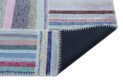 Teselya 25404 Patchwork Striped Wool Handmade Area Rug 5'3" x 7'3"