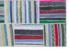 Teselya 25406 Multy Striped Wool Handmade Area Rug 5'3" x 7'5"
