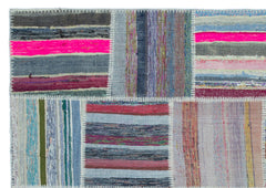 Teselya 25406 Multy Striped Wool Handmade Area Rug 5'3" x 7'5"