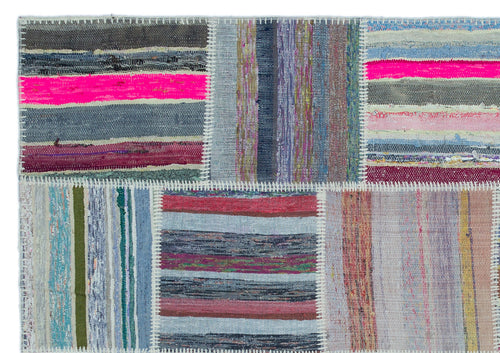 Teselya 25406 Multy Striped Wool Handmade Area Rug 5'3" x 7'5"