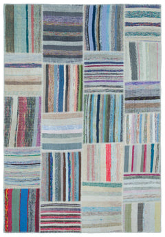Teselya 25408 Multy Striped Wool Handmade Area Rug 5'3" x 7'5"