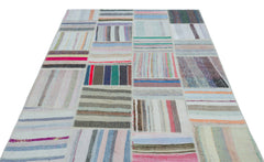 Teselya 25409 Multy Striped Wool Handmade Area Rug 5'3" x 7'5"