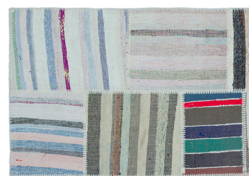 Teselya 25409 Multy Striped Wool Handmade Area Rug 5'3" x 7'5"