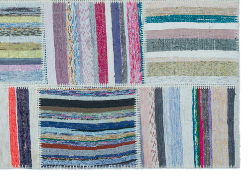 Teselya 25410 Multy Striped Wool Handmade Area Rug 5'3" x 7'5"