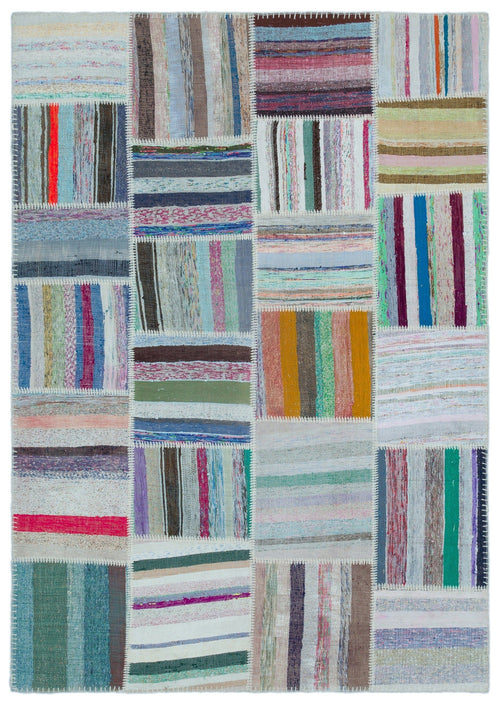 Teselya 25412 Multy Striped Wool Handmade Area Rug 5'3" x 7'5"