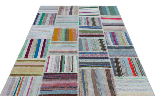 Teselya 25412 Multy Striped Wool Handmade Area Rug 5'3" x 7'5"