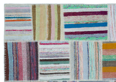Teselya 25412 Multy Striped Wool Handmade Area Rug 5'3" x 7'5"
