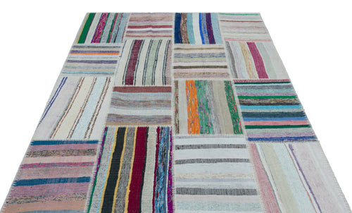 Teselya 25414 Multy Striped Wool Handmade Area Rug 5'3" x 7'5"