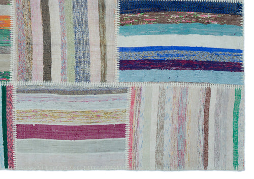 Teselya 25414 Multy Striped Wool Handmade Area Rug 5'3" x 7'5"