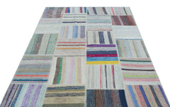 Teselya 25416 Multy Striped Wool Handmade Area Rug 5'3" x 7'5"