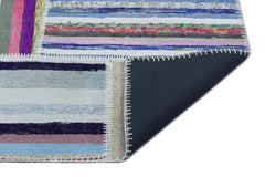 Teselya 25417 Patchwork Striped Wool Handmade Area Rug 5'3" x 7'4"