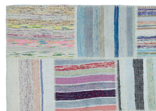 Teselya 25418 Multy Striped Wool Handmade Area Rug 5'3" x 7'5"