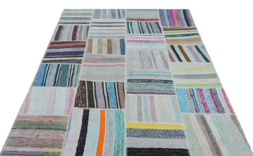 Teselya 25420 Multy Striped Wool Handmade Area Rug 5'3" x 7'6"