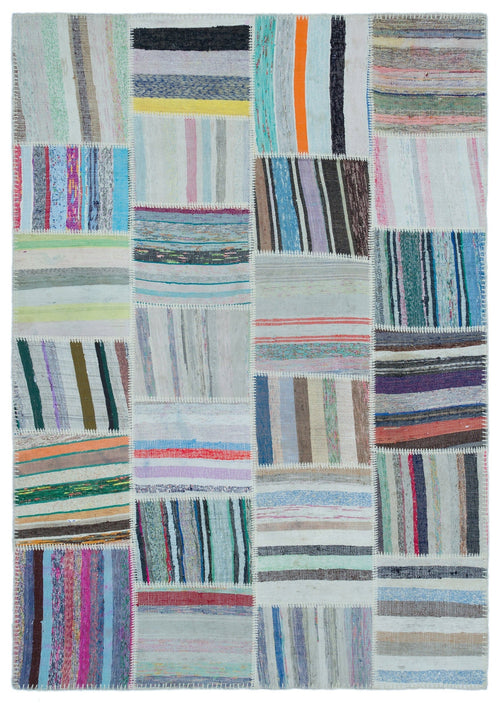 Teselya 25420 Multy Striped Wool Handmade Area Rug 5'3" x 7'6"