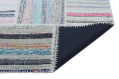 Teselya 25423 Patchwork Striped Wool Handmade Area Rug 5'3" x 7'7"