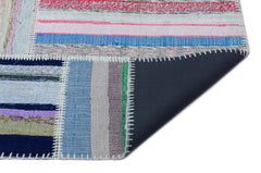 Teselya 25424 Patchwork Striped Wool Handmade Area Rug 5'3" x 7'7"