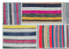 Teselya 25425 Multy Striped Wool Handmade Area Rug 5'3" x 7'6"
