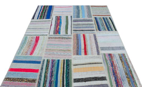 Teselya 25426 Multy Striped Wool Handmade Area Rug 5'3" x 7'5"